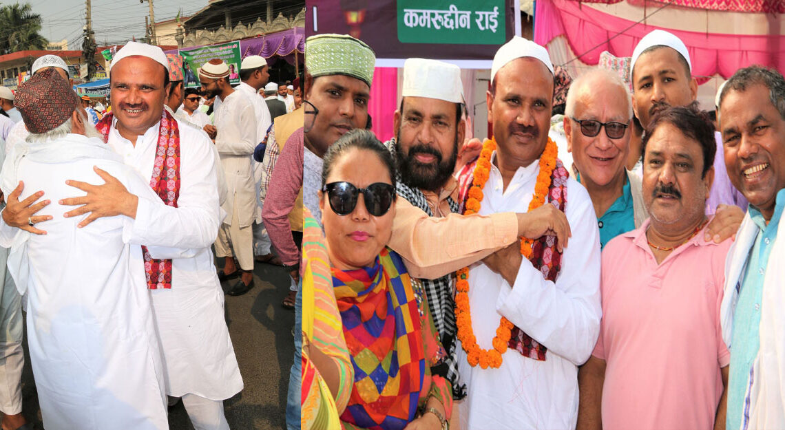 सामुहिक नमाजपछि उपप्रमुख पदका उम्मेदवार राई शुभकामना बाँड्न घरघरमा