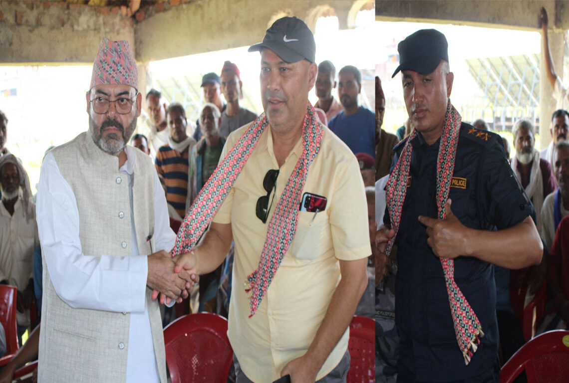 नरैनापुरमा सिडिओ पोख्रेल र एसपी बोहरालाई स्वागत