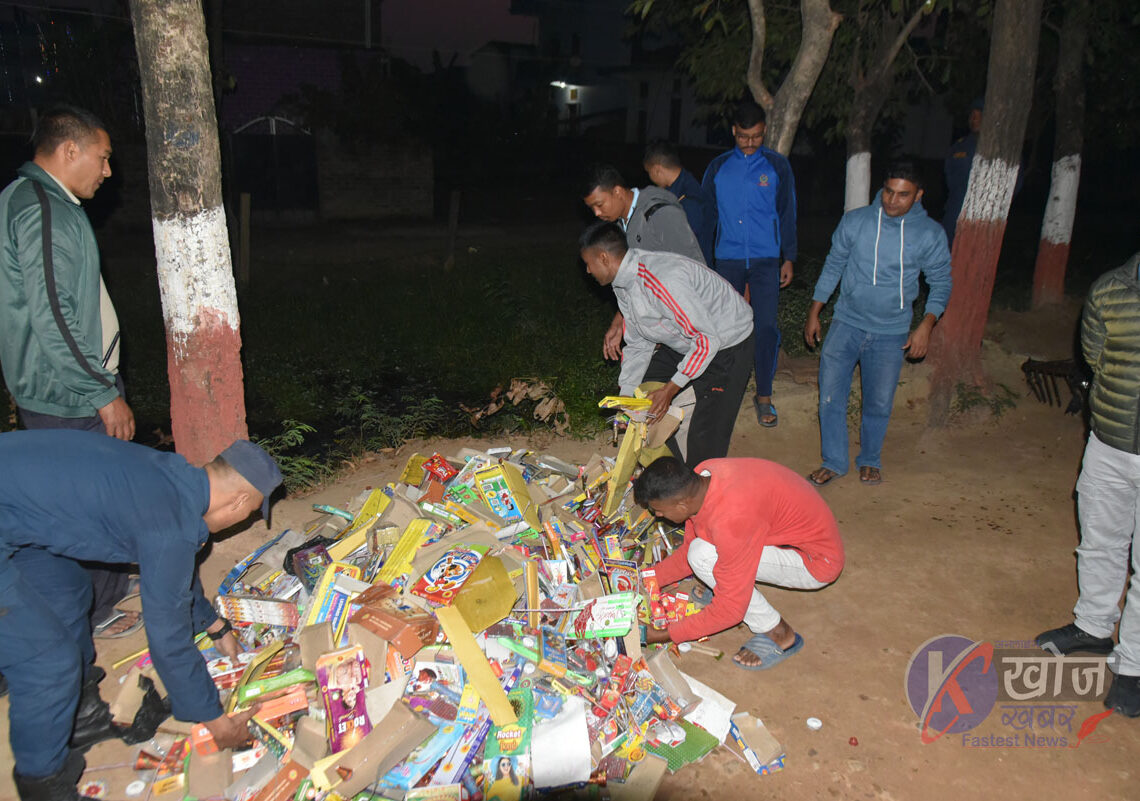 बाँके प्रहरीद्धारा बरामद पाँच लाख मूल्य बराबरको पटका नष्ट