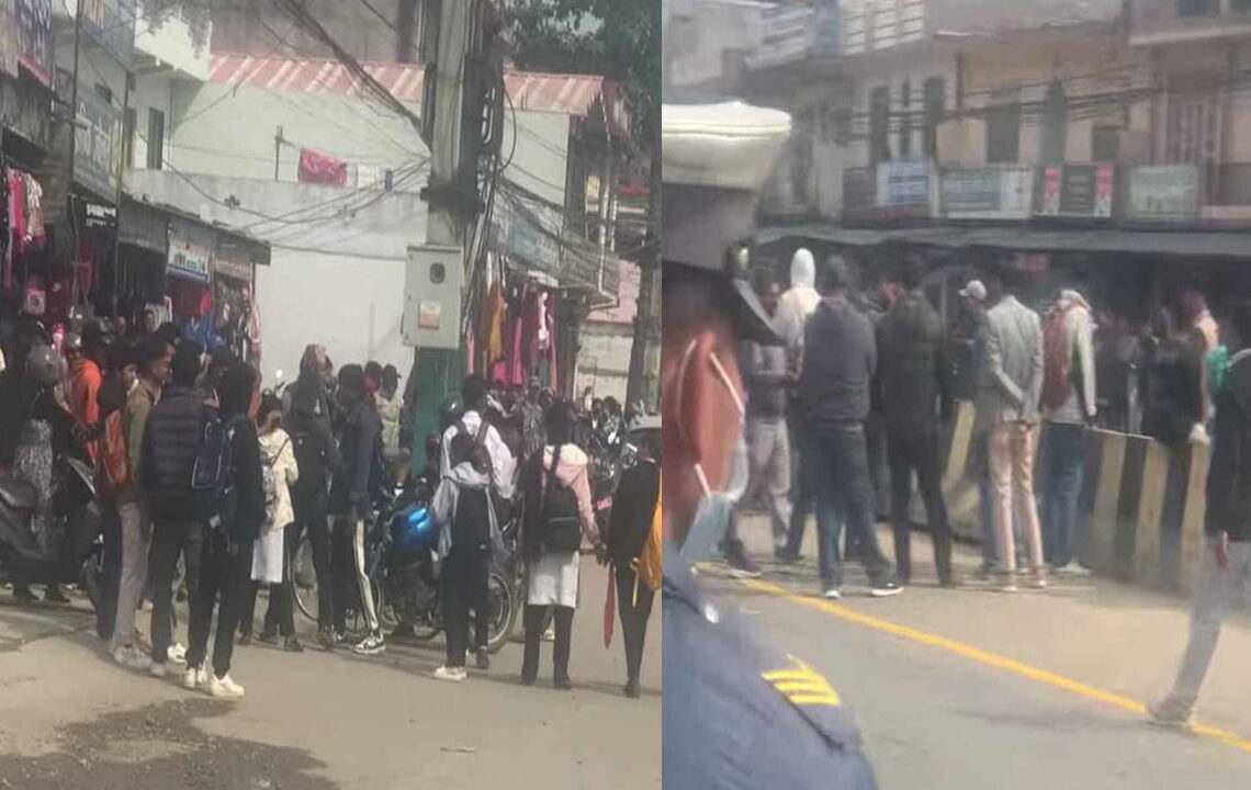 कोहलपुरमा जथाभावी राखिएको डिभाइडरले आवातजावतमा सास्ति भएको भन्दै सडक जाम