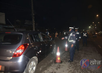दुर्घटना न्यूनिकरण गर्न ट्राफिक प्रहरीको अभियान : छड्के जाँचमा ६ जनालाई कारवाही
