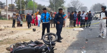 जिप–मोटरसाइकल ठोक्किँदा दुईको मृत्यु, चालक प्रहरी नियन्त्रणमा