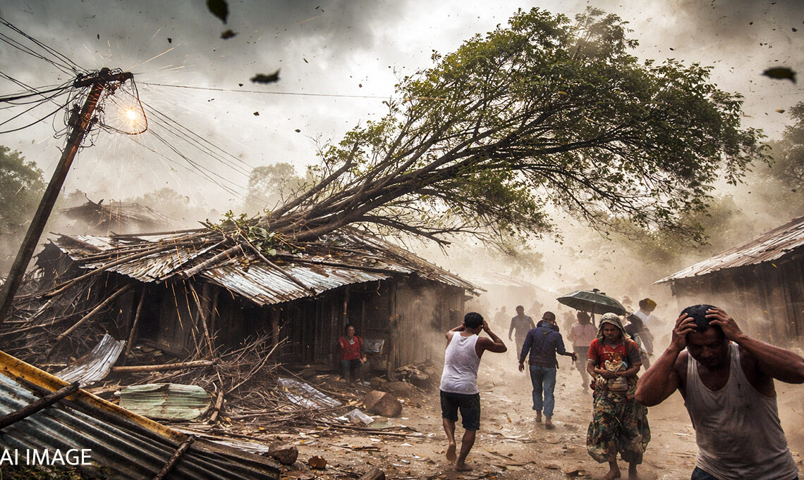 लुम्बिनी र कोशीका विभिन्न क्षेत्रमा तीव्र हावाहुरीको चेतावनी