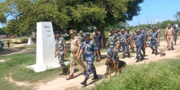 तालिमप्राप्त कुकुरसहित नेपाल–भारत सीमा क्षेत्रमा संयुक्त गस्ती