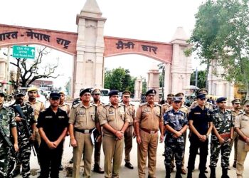 भारतीय उच्च सुरक्षा अधिकारीद्वारा नेपाल–भारत सीमा नाकाको निरीक्षण