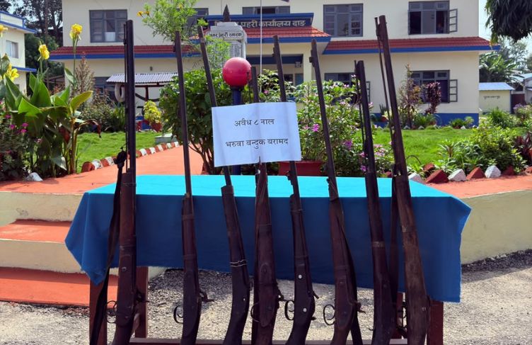 दाङमा लुकाइराखेका आठ नाल भरुवा बन्दुक बरामद