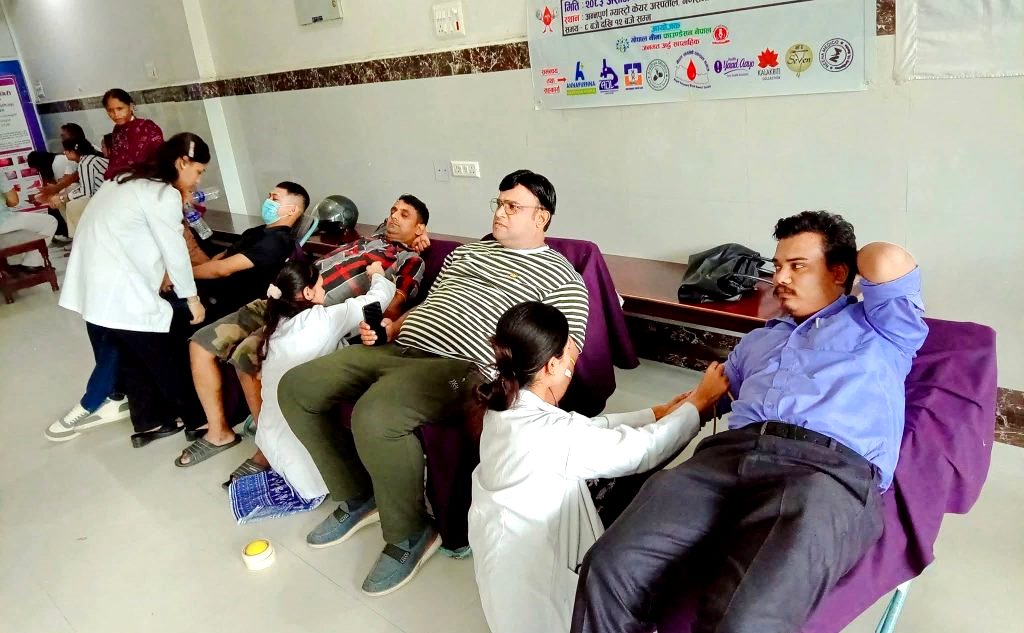 बाँकेमा रगत अभाव बढेपछि ६३ पिन्ट रगत संकलन