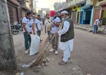 दुर्गा मूर्ति विसर्जनपछि श्रम संस्कृति पार्टीको सरसफाइ अभियान