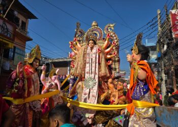 बाँकेमा शान्त र मर्यादित रूपमा धुमधामका साथ दुर्गा मूर्ति विसर्जन